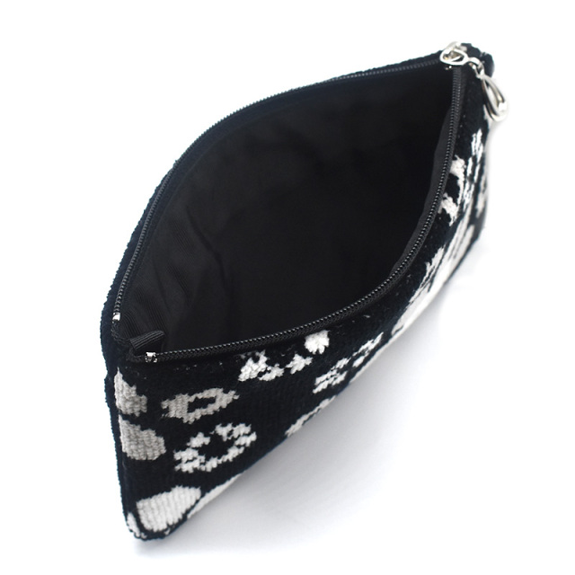 RUNE 内藤ルネ × アーンジョー：フラットポーチ モノトーンフラワー