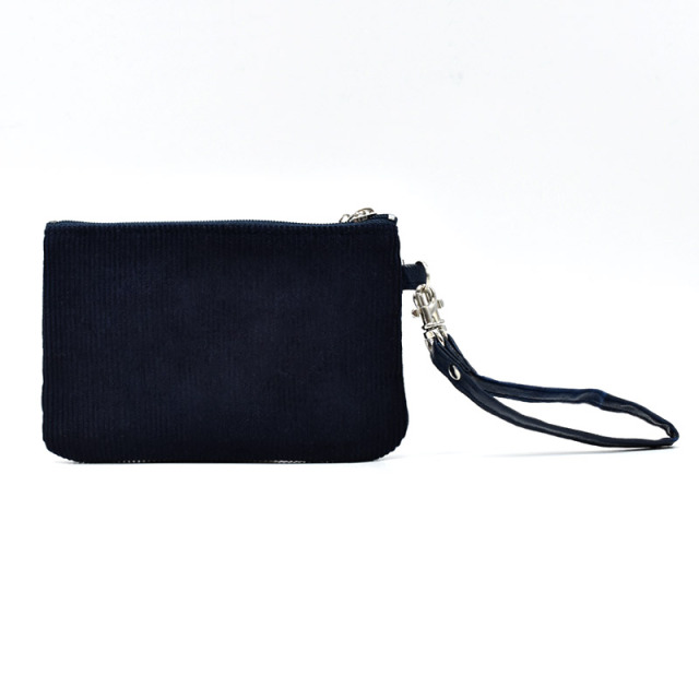 イニシャル コーデュロイ ストラップポーチ