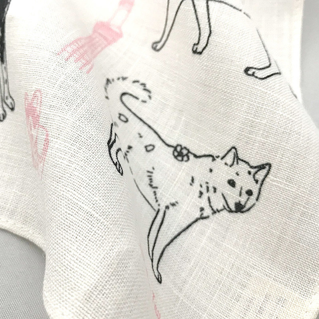 ガーゼ タオル ハンカチ 柴犬 豆しば 三毛猫 ネコ 可愛い ワン