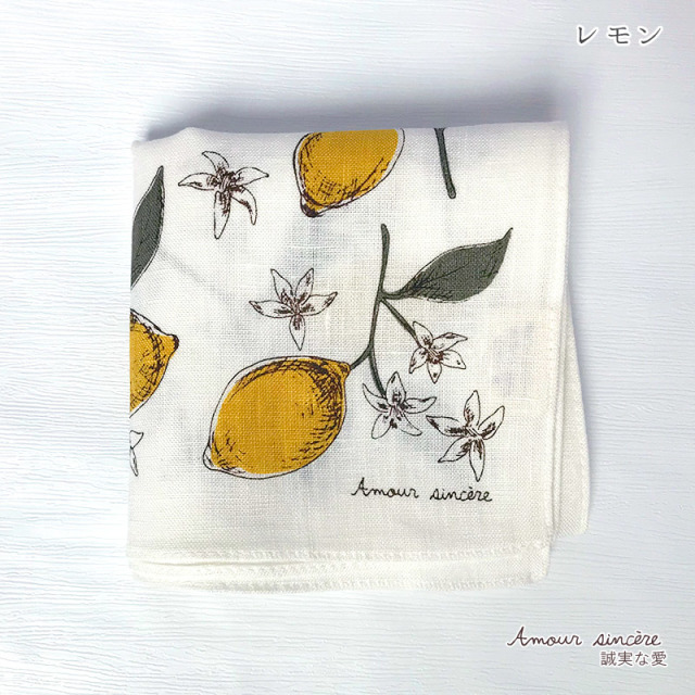 フルーツ　リネンハンカチ