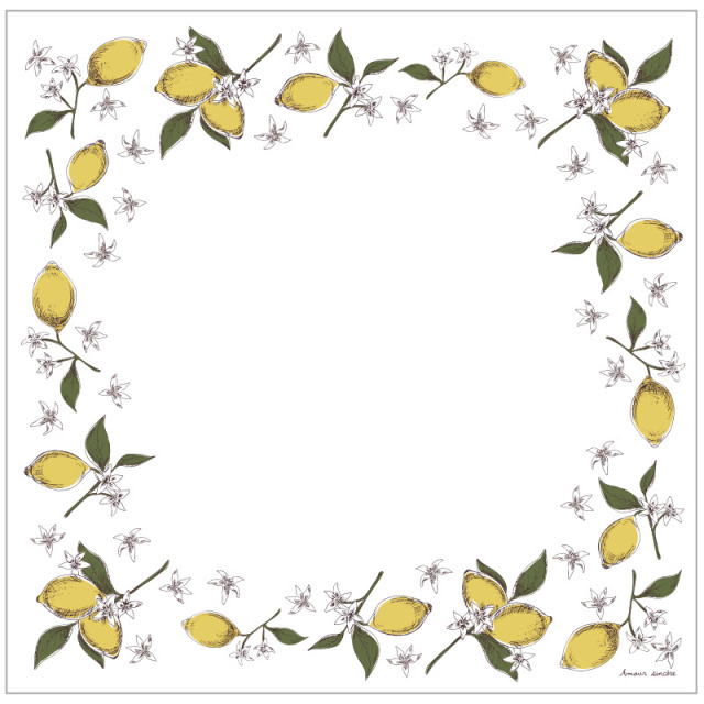 フルーツ　リネンハンカチ