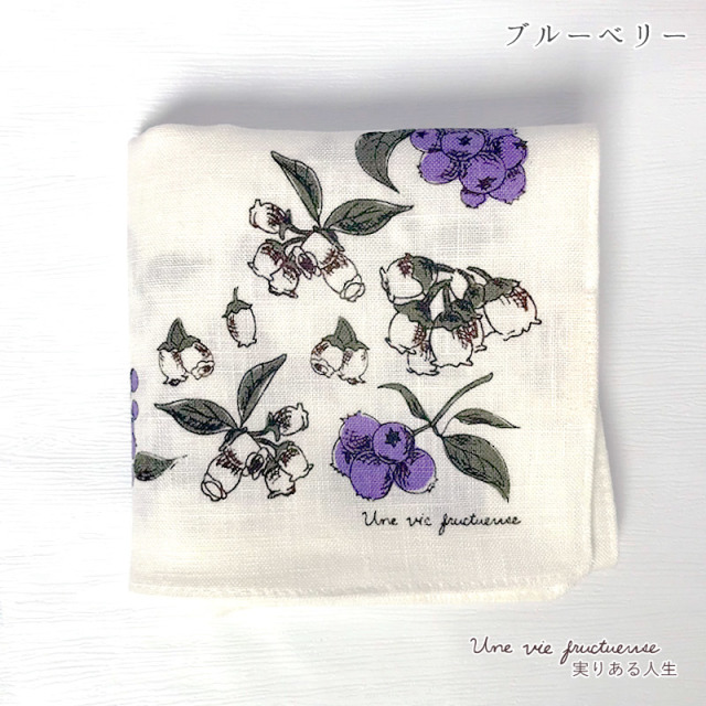 フルーツ　リネンハンカチ