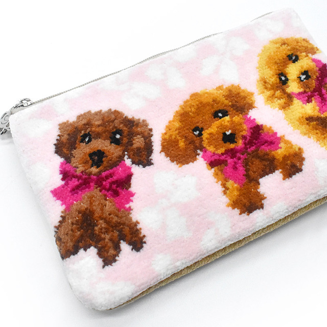 dc74003 犬柄 フラットポーチ