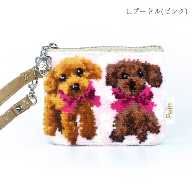 dc74-20 犬猫柄 ストラップポーチ