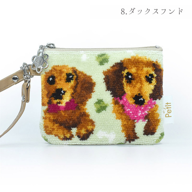 dc74-20 犬猫柄 ストラップポーチ