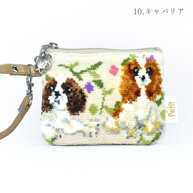 dc74-20 犬猫柄 ストラップポーチ