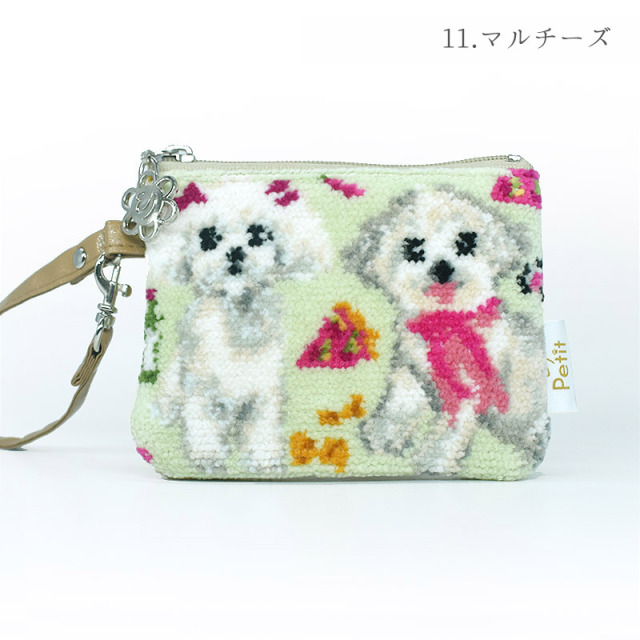 dc74-20 犬猫柄 ストラップポーチ