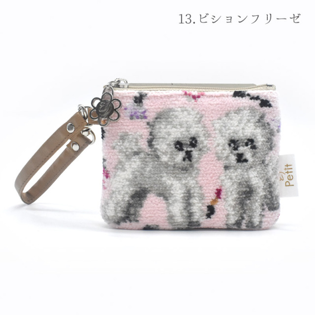 dc74-20 犬猫柄 ストラップポーチ