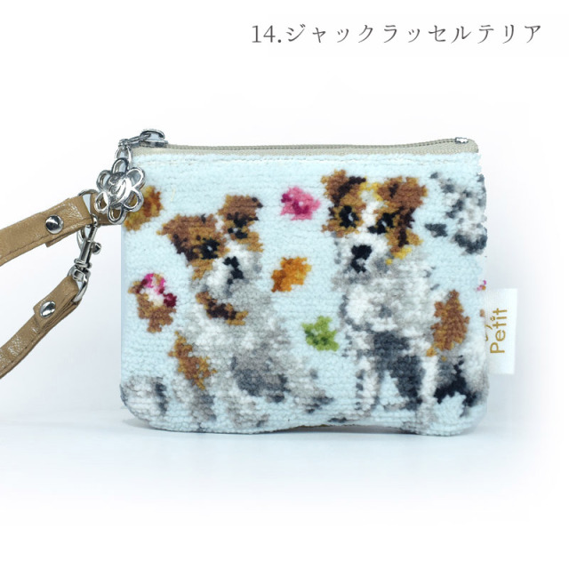 dc74-20 犬猫柄 ストラップポーチ