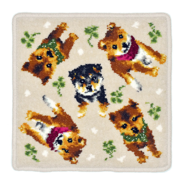 シバ　柴犬　レギュラー ハンカチ　ベージュ