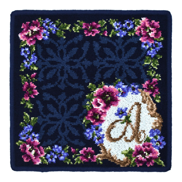 イニシャル ハンカチ 女性 高級 上質 日本製 シェニール織 アーン