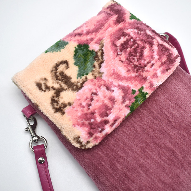 アイビーローズ柄 機能ポーチ ポシェット