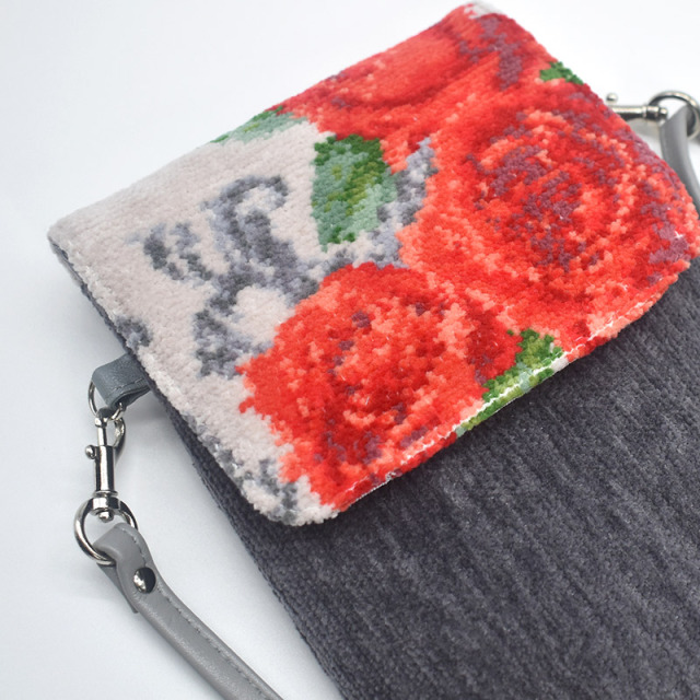 アイビーローズ柄 機能ポーチ ポシェット