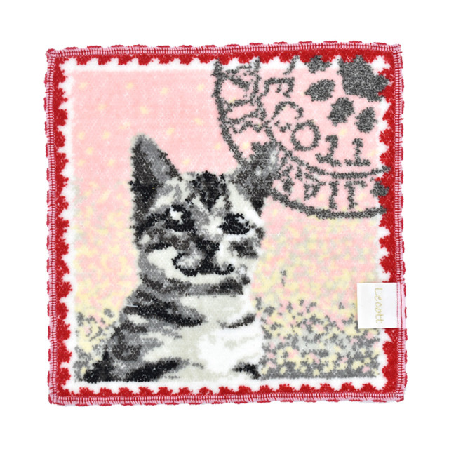 Lecott(ルコット)：猫 キジトラ 20cm ハンカチ ※DM便発送 (商品検索