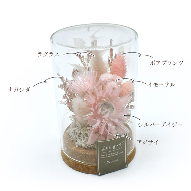 ボトルドライフラワー＆ハンカチ ギフトセット z217set