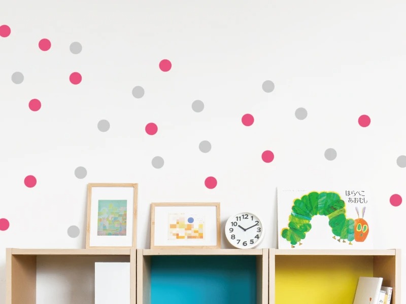 つくるをたのしむ！ドットシールピンクイメージ1