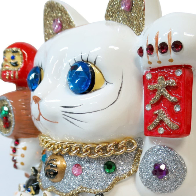 招き猫 置物 貯金箱 親子招福バンク 超特大サイズ