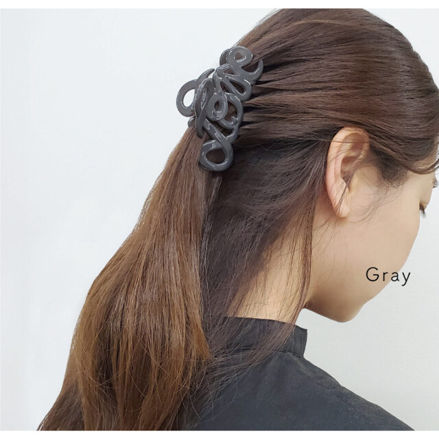 バンスクリップ LOVE フランス製 ヘアクリップ ヘアアクセサリー