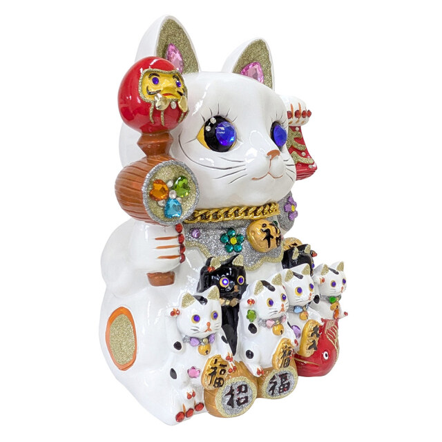 招き猫 置物 貯金箱 親子招福バンク ジャンボ DecoBaboo