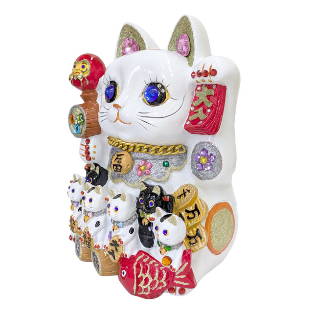 招き猫 置物 貯金箱 親子招福バンク ジャンボ DecoBaboo