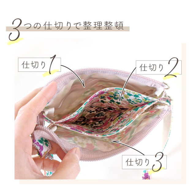 ウラオレフィン加工】 リバティプリント ミニショルダー ポーチ スマホ