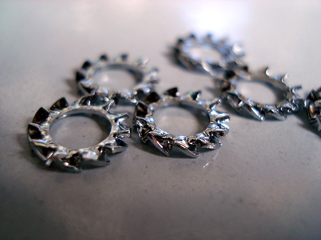 フランス製　菊座ワッシャー　鉄メッキ