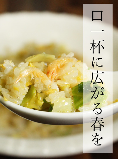 口いっぱいに広がる春を 桜えびと春キャベツの炒飯