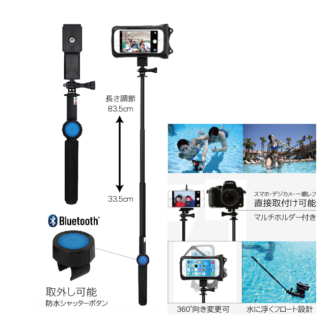 防水ケースディカパック アクションC1A/C2A専用　 防水セルフィースティック