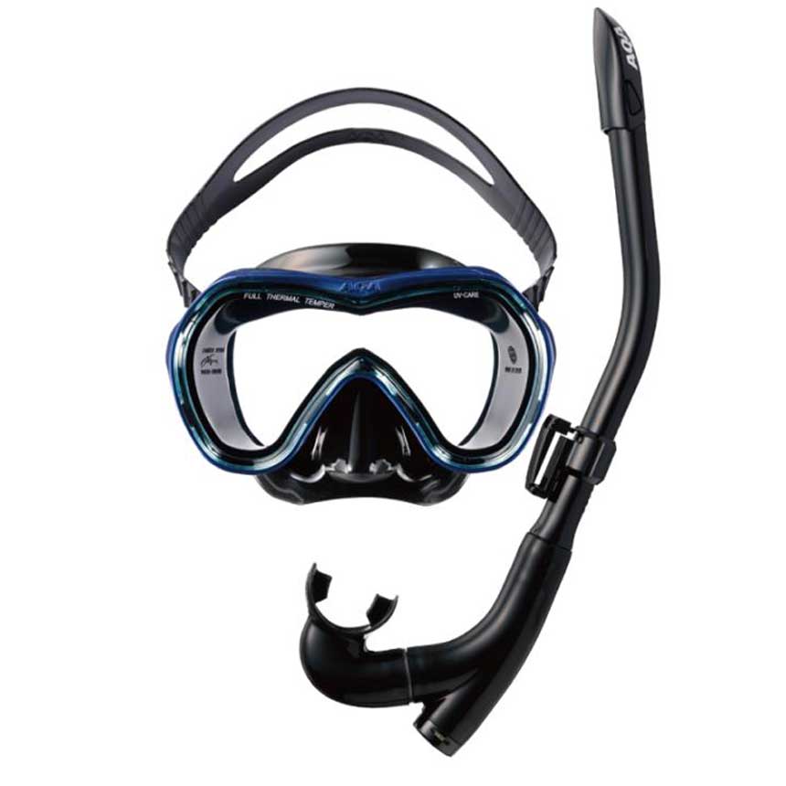 男女兼用シュノーケルセットAQA（アクア）オルカソフト＆カナールフレックススペシャル２点セットKZ-9108