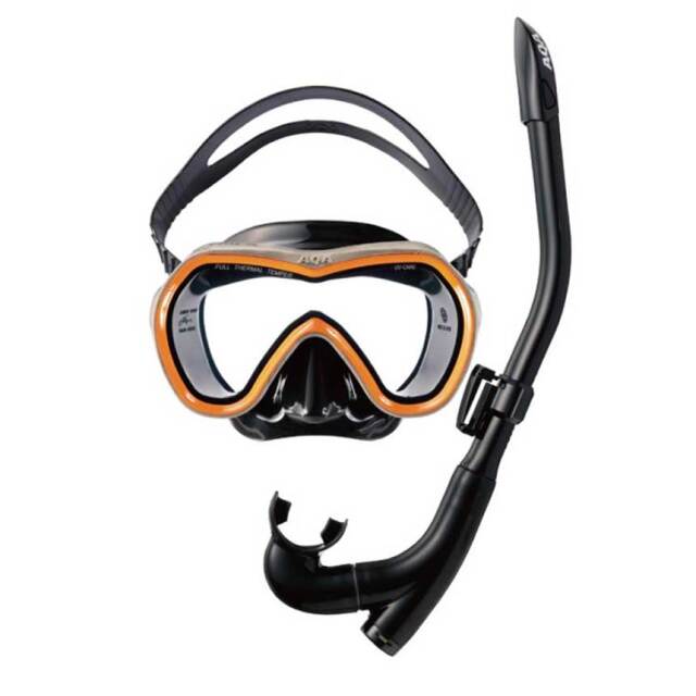 男女兼用シュノーケルセットAQA（アクア）オルカソフト＆カナールフレックススペシャル２点セットKZ-9108