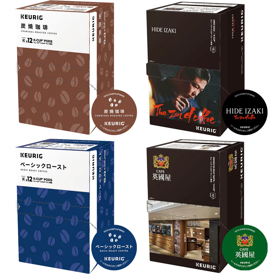 Keurig(キューリグ) K-Cup 4箱セット (HIDE IZAKI、炭焼珈琲、ベーシックロースト、英國屋 リッチテイスト)