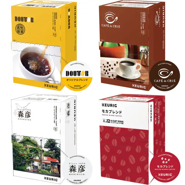 Keurig(キューリグ) K-Cup 4箱セット(ドトール、モカ、森彦のブレンド、カフェドクリエ)