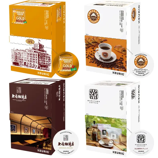 Keurig(キューリグ) K-Cup 4箱セット 48杯分 ヒルス サンマルクカフェ 上島珈琲 丸山珈琲
