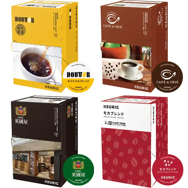 Keurig(キューリグ) K-Cup 4箱セット 48杯分　ドトール　モカ　英國屋　カフェドクリエ