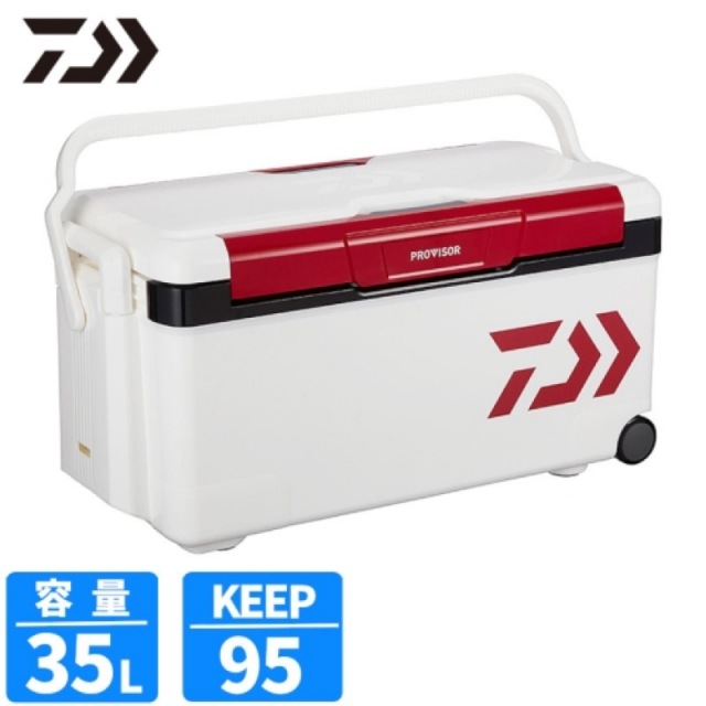 2500 Daiwa 釣り用クーラーボックス ホワイト/レッド （ダイワ(Daiwa 