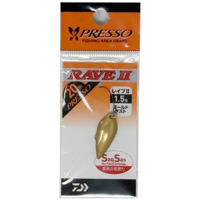 【在庫限り お買い得品】 ダイワ(Daiwa) プレッソ レイヴ2 1.5g ゴールドダスト【メール便可】
