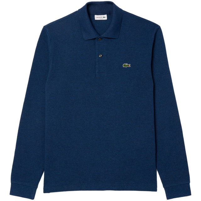 LACOSTE ラコステ 長袖 リブ カラー ポロシャツ 杢糸 L1313LJ