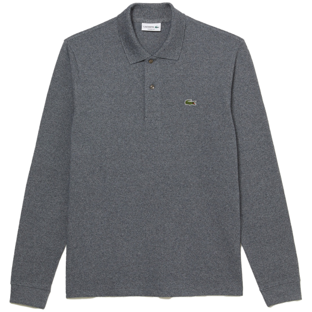 LACOSTE ラコステ 長袖 リブ カラー ポロシャツ 杢糸 L1313LJ