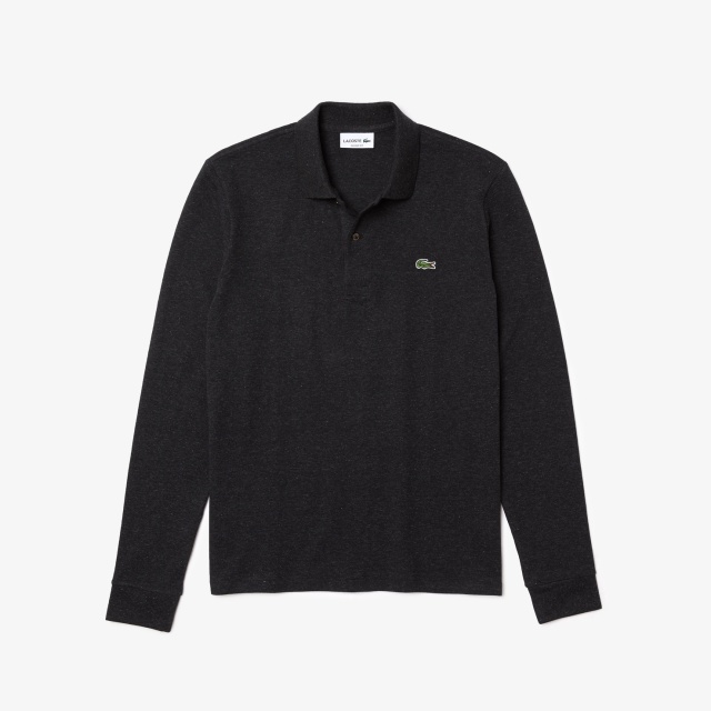 LACOSTE ラコステ 長袖 リブ カラー ポロシャツ 杢糸 L1313LJ