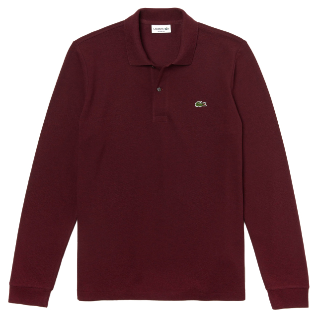 LACOSTE ラコステ 長袖 リブ カラー ポロシャツ 杢糸 L1313LJ