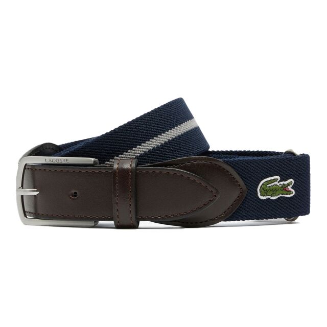 LACOSTE ラコステ クラシックボーダーテープベルト RC005J/P05 ネイビー