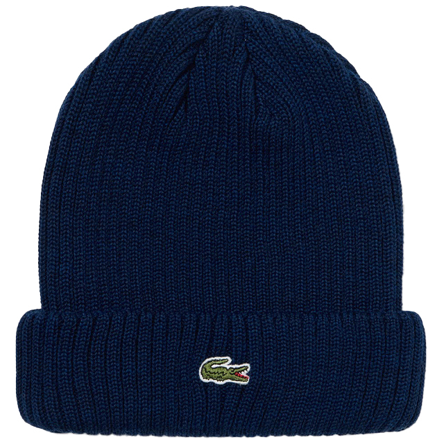 LACOSTE ラコステ ウールリブニットキャップ RK032J/166 ネイビー