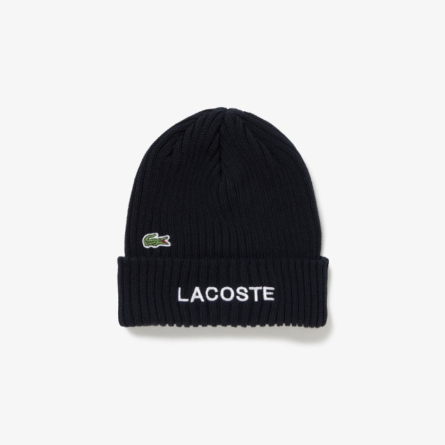 LACOSTE ラコステ ニット帽 ブランドネームロゴリブニットキャップ RK1275J