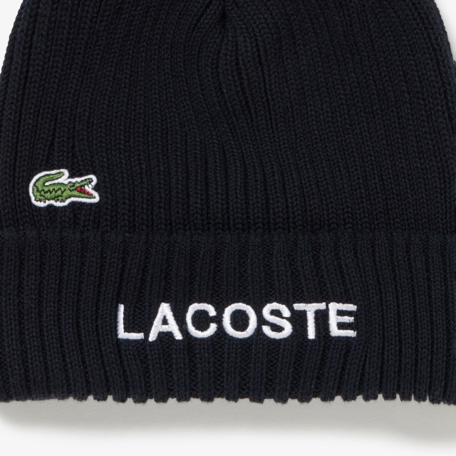 ラコステ　ニット帽　フランス 楽天市場】ラコステ LACOSTE ニット帽 RK1275J ロゴ ニット