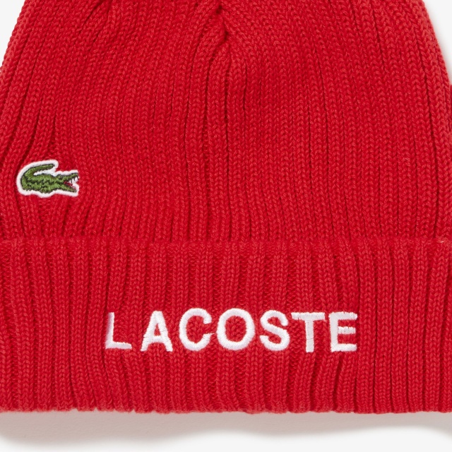 ラコステ　ニット帽　フランス LACOSTE ラコステ ニット帽 RK1275J ロゴ ニットキャップ ( Logo