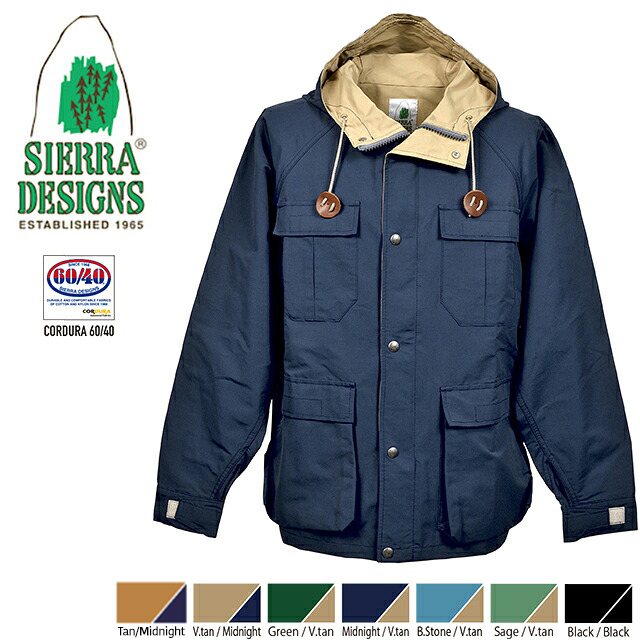 SIERRA DESIGNS (シエラデザインズ) CORDURA 60/40 SHORT MOUNTAIN PARKA ショートマウンテンパーカー 631014【Made in JAPAN】