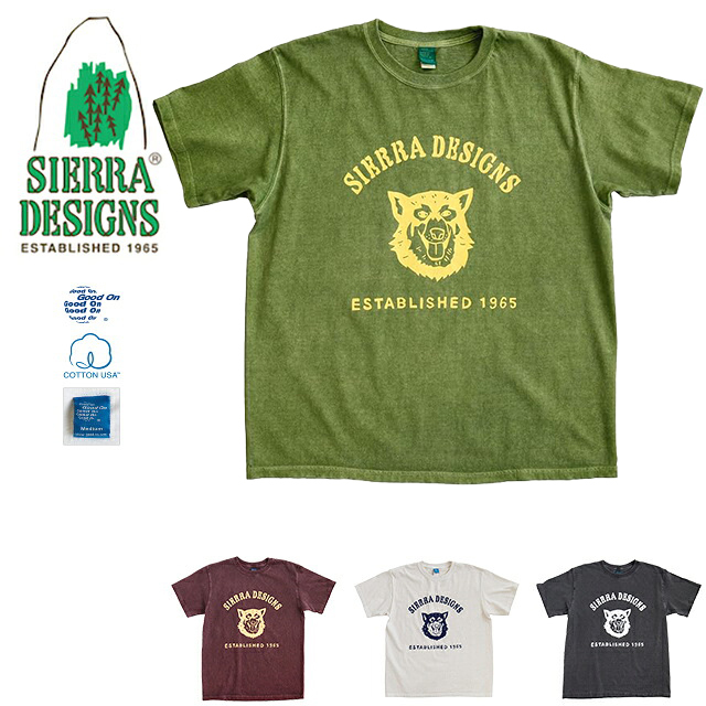 SIERRA DESIGNS シエラデザインズ Good On × SIERRA DESIGNS DOG TEE 931001/Matcha/Yellow