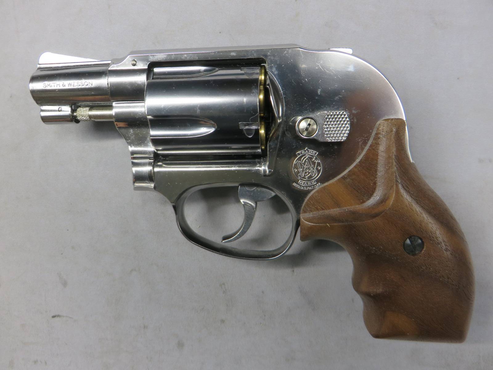 【マルシン】S&W M649 シルバー ABS フィンガーチャンネル木製グリップ Xカートリッジ 6mmBB