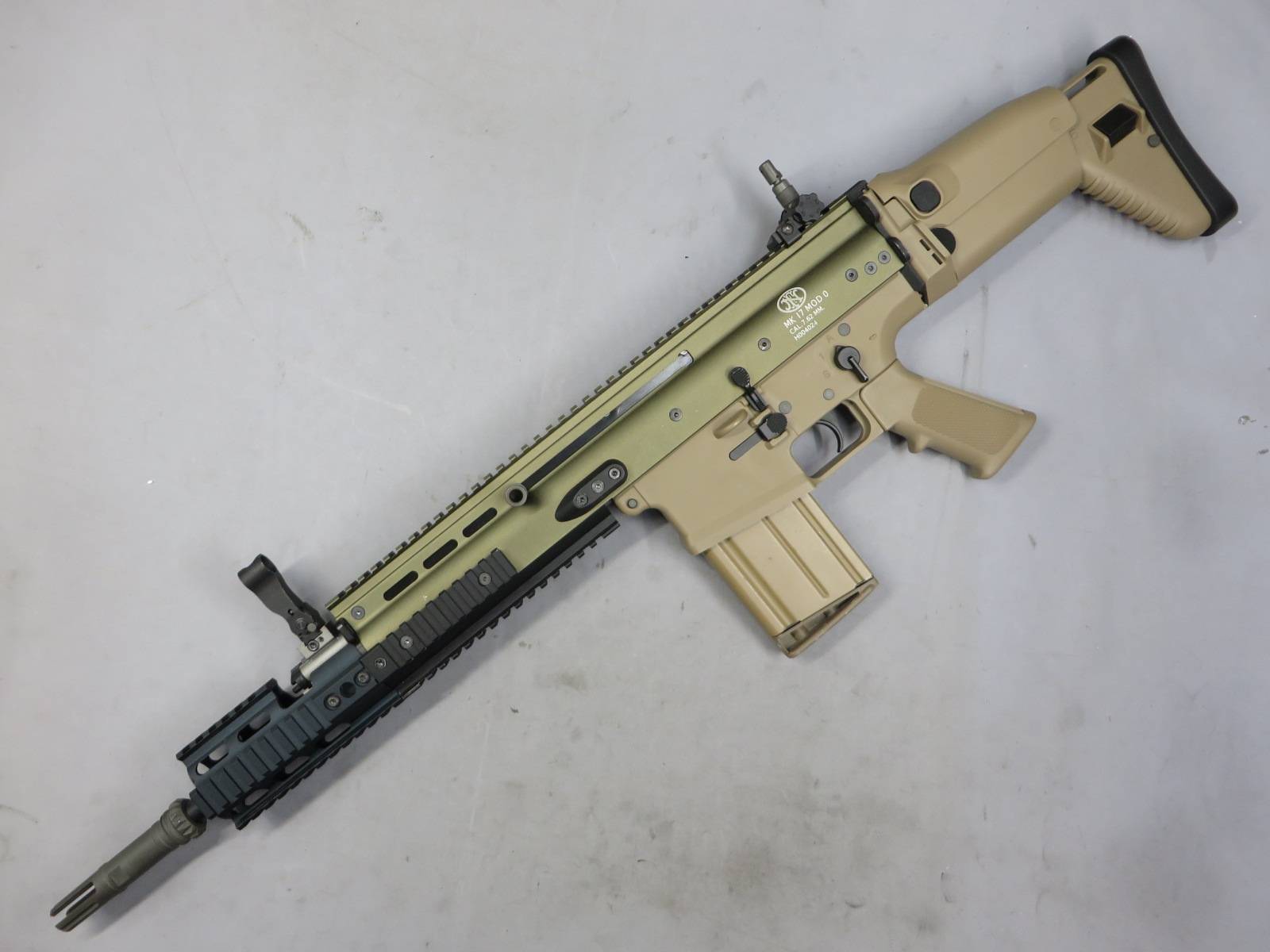 【WE】SCAR-H TAN（リアル刻印）GBB・PWS タイプ レイルエクステンション
