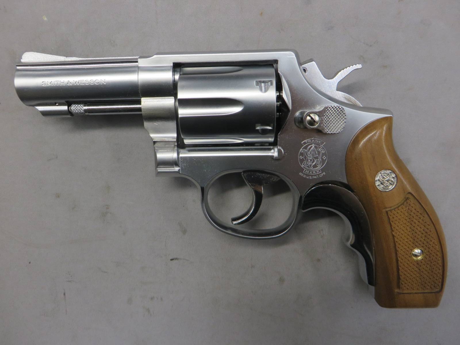 【タナカ】S&W M65.357magnum 3in ステンレス Ver.3・+Weight ウォールナットチェッカー木製グリップ  モデルガン